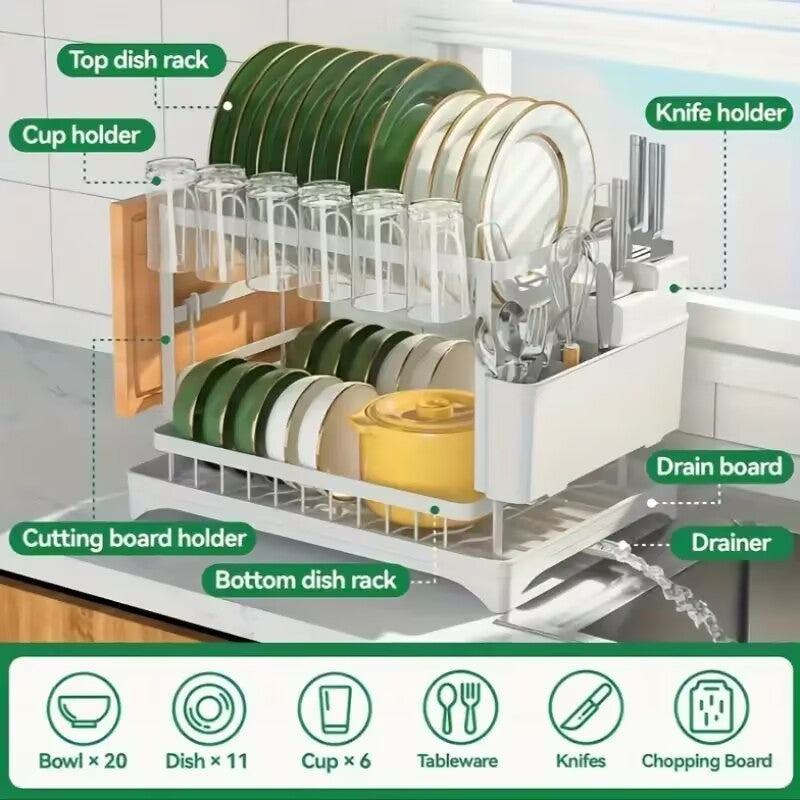 US Local Kitchen Double Drain Rack