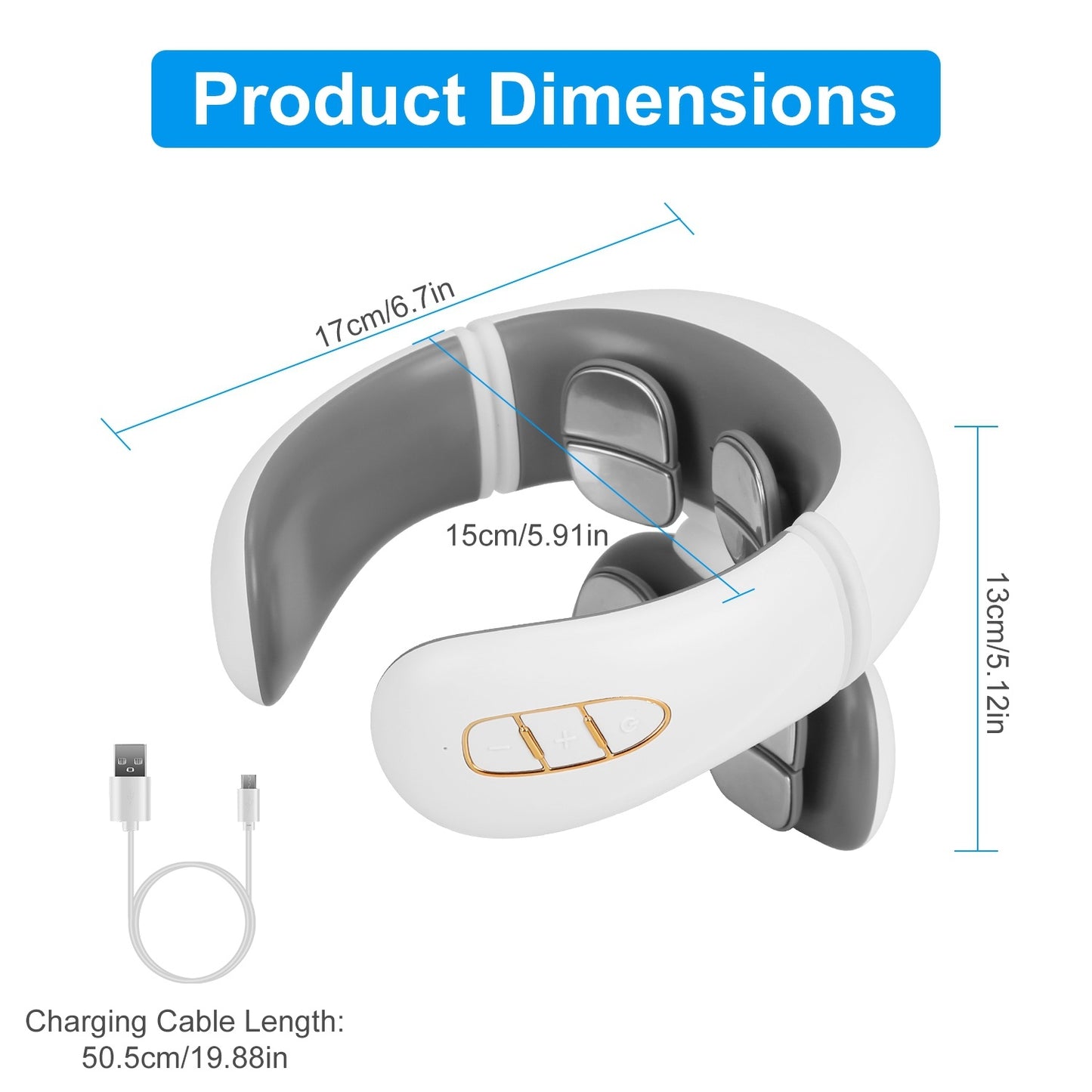 US Local 1 Set 8 Head EMS Neck Massager With Heat Cordless Cervical Neck Massager EMS Neck Massager With 6 Modes 15 Intensity Levels Remote Control