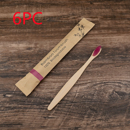 10Pcs Colorful Toothbrush Natural Bamboo Tooth Brush Set Soft Bristle Charcoal Teeth Eco Bamboo Toothbrushes Dental Oral Care