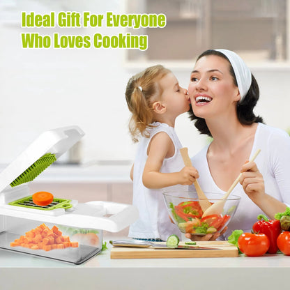 US Local 12 In 1 Vegetable Chopper With Container Kitchen Food Slicer Dicer Grater Peeler Egg Separator Hand Protector For Onion Salad Potato GPCT2055Pro