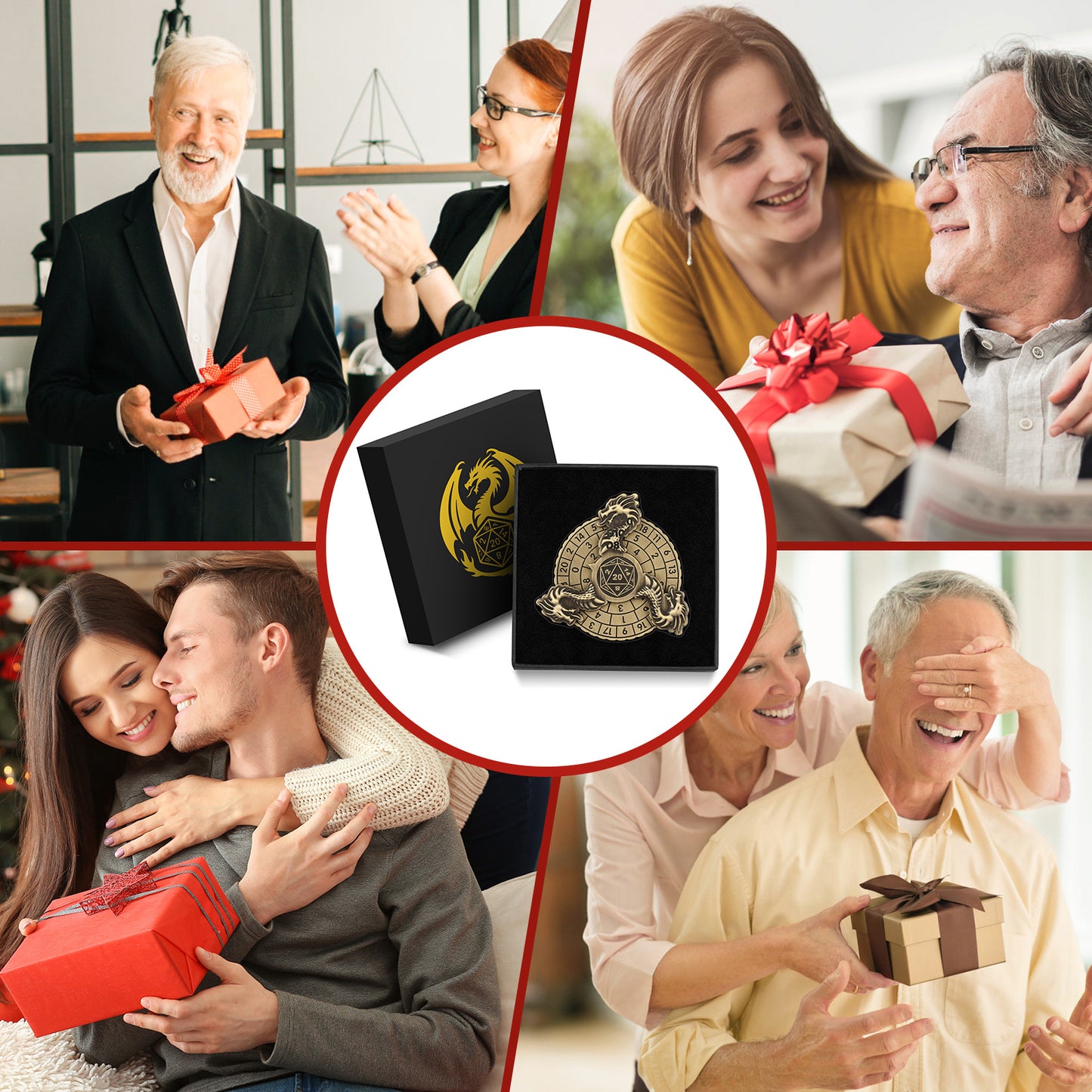 US Local Retro Fantasy Style Turntable Dice Gift Box Set, Essential Creative Accessories For Board Games, Multi-faceted RPG Dice And Circular Scale Design - Advanced Tabletop Game Accessories And Collectibles