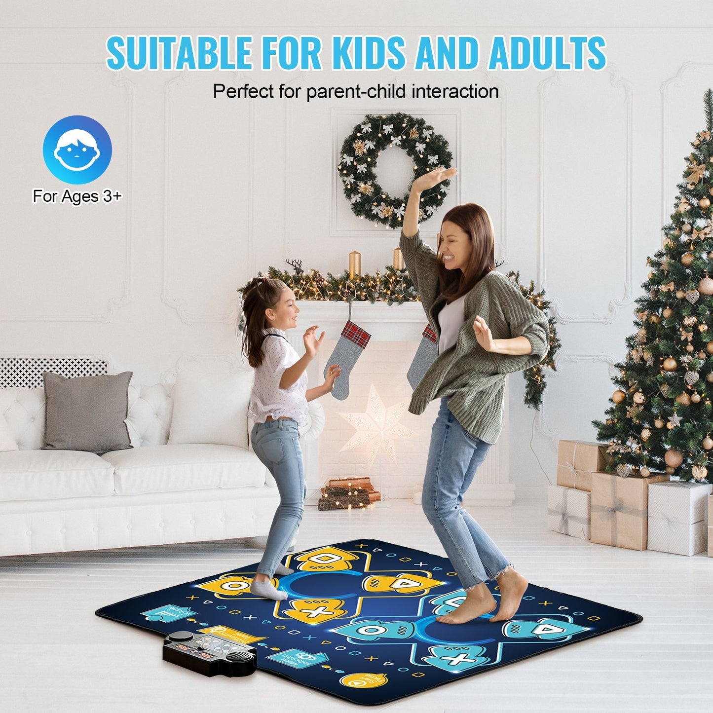 US Local VEVOR Dance Mat For Kids Dance Pad Toys Two Player Gift For 3  Year Old Girls