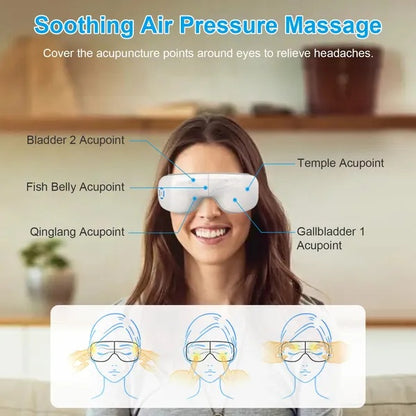 US Local Eye Massager With Heat Music Wireless Eye Mask For Migraines