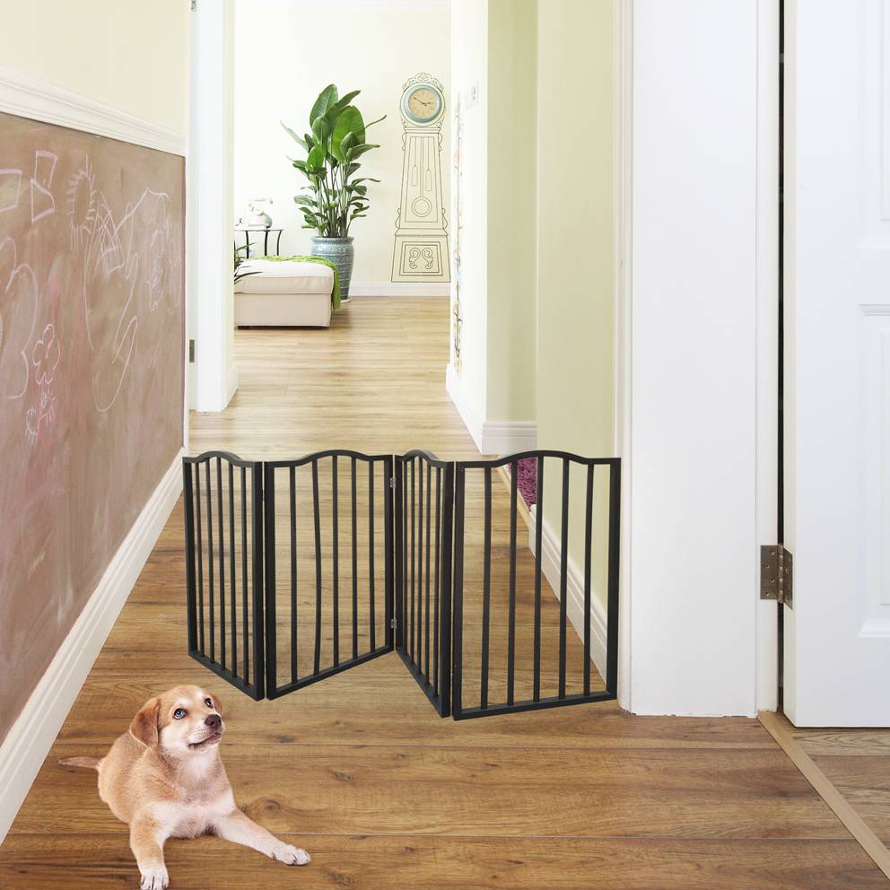 US Local Pet Gate,Dog Gate For Doorways,Stairs Or House,standing, Folding,Arc Wooden