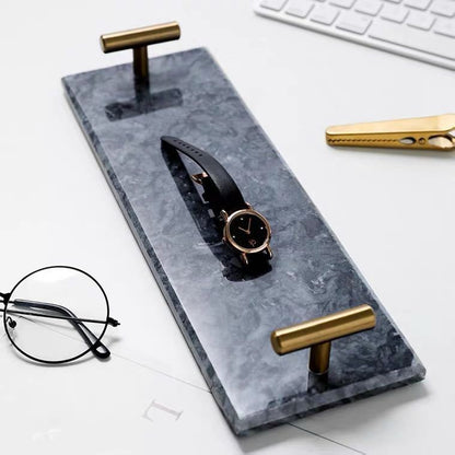 US Local Nordic Style Mild Luxury Marble Tray Dessert Plate Dish Jewelry Storage Tray