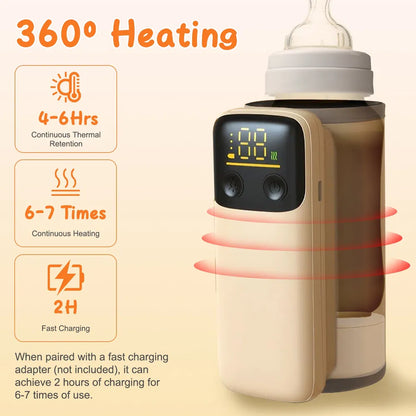 US Local Portable Bottle Warmer With Night Light Baby Milk Warmer Milk Formula Warmer For Home Travel With 6 Heating Levels