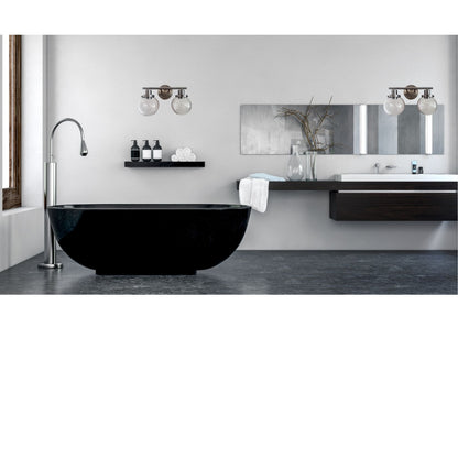 US Local Bathroom Vanity Light Fixtures, 2-Light Black Wall Sconce Lighting Wall Lamp With Clear Glass Shade,