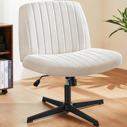 US Local Cross-Legged Chair,No Wheels Armless Swivel Home Office Chair