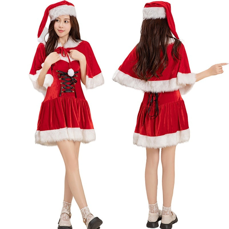 Christmas Clothing Japanese Red Christmas Cos