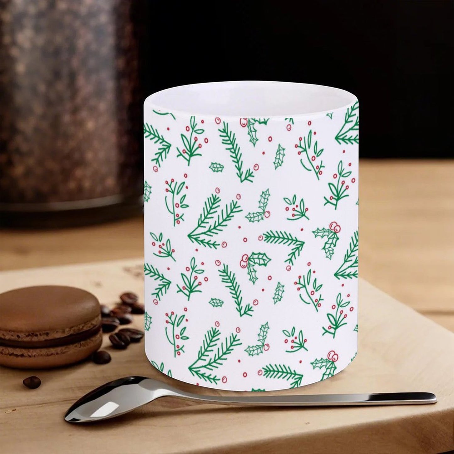 POD US Local White mug with full print, Christmas Green 0073