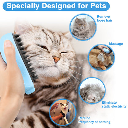 US Local Cat Steam Brush For Shedding - Steamy Cat Brush For Indoor Cats, Cat Hair Steam Brush For Massage, Spritz Defur Comb For Cats, Pet Steamer For Dogs