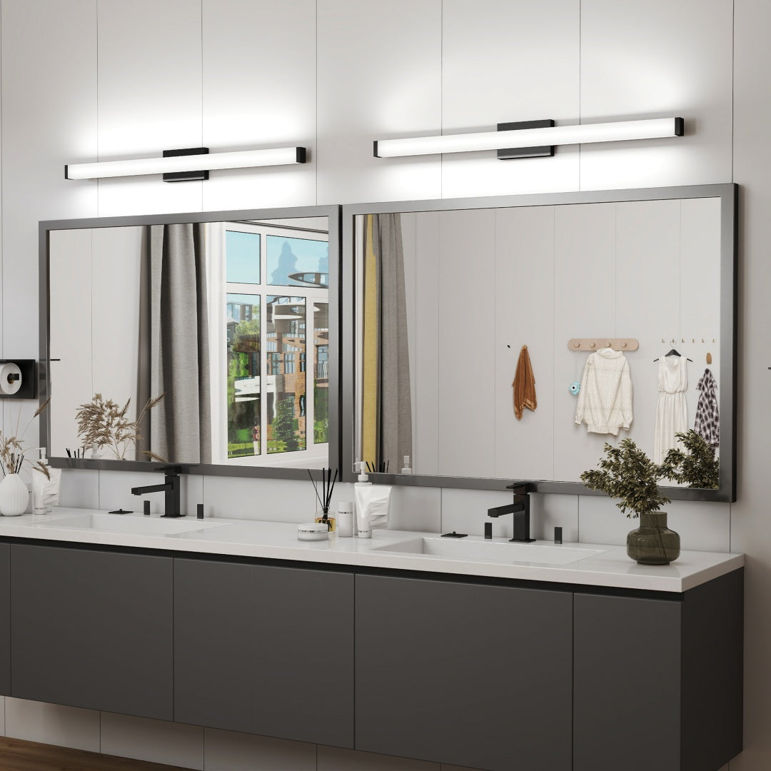 US Local Black Modern Bathroom Light Fixtures Over Mirror 41 Inch LED Vanity Lights Bar For Bath