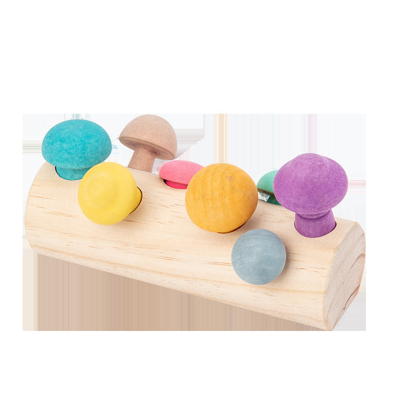 US Local Simulation Mushroom Picking Game Wooden Toys