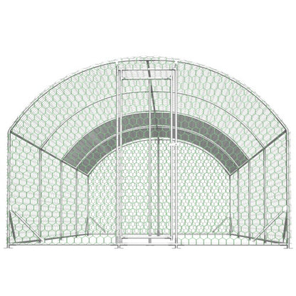 US Local 26x9x6Large Metal Chicken Coop,Walk-in Poultry Cage,Chicken Run With Waterproof Cover,Outdoor Backyard Farm,Chicken Rabbits Duck Run Pen,Easy To Assemble And Clean