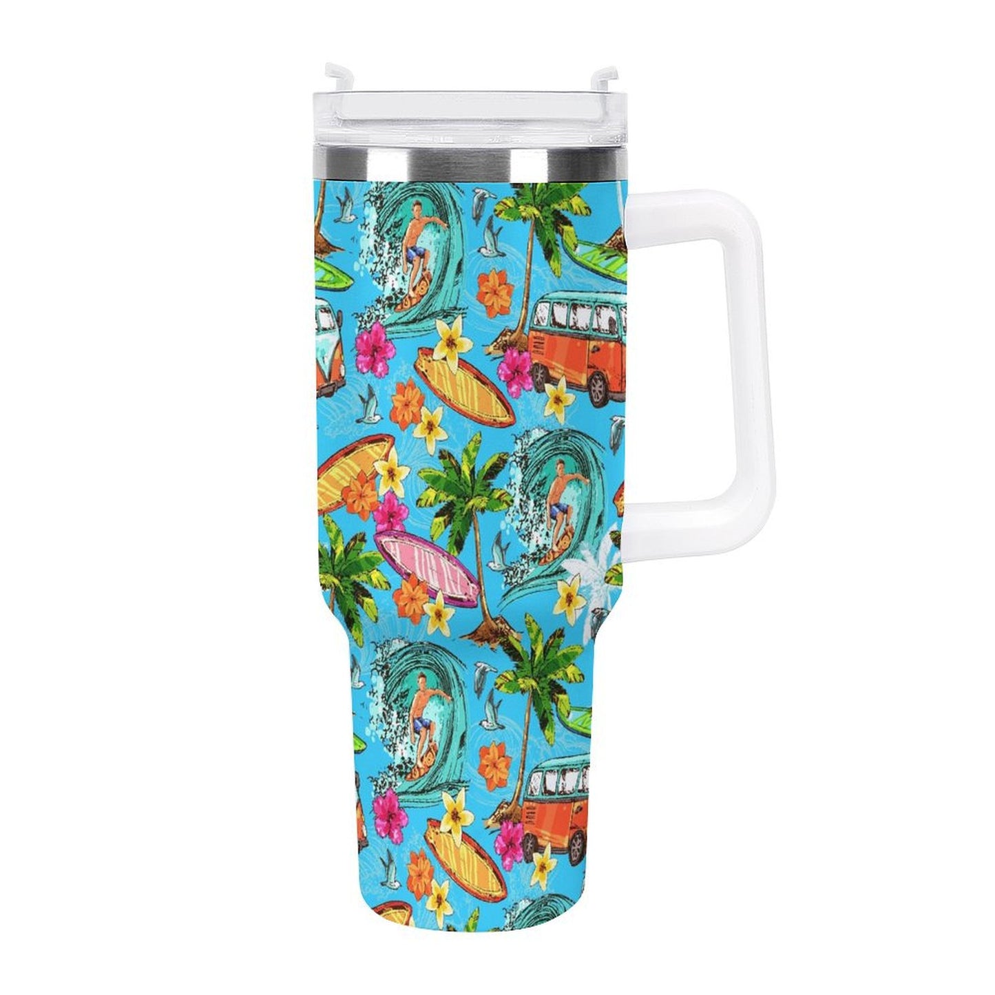 PHDT00102 POD US Local Tumbler 40 oz Large Capacity Car Cup Summer, Surfing