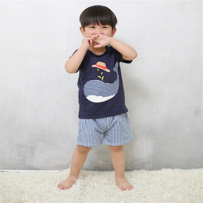 US Local Cartoon Clothing Baby Boy Summer Clothes T-shirt Baby Girl Casual Clothing Sets