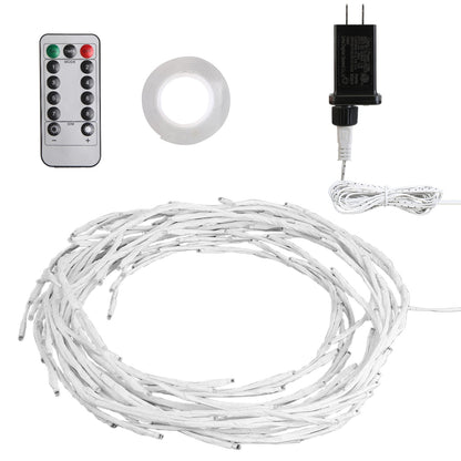 US Local 1Pc 7.87FT Lighted Birch Garland Lighted Twig Vine Lights 144LED Birch Garland With Lights String Light With Timer 8 Modes IP45 Waterproof For Christmas Fireplace Home Decoration