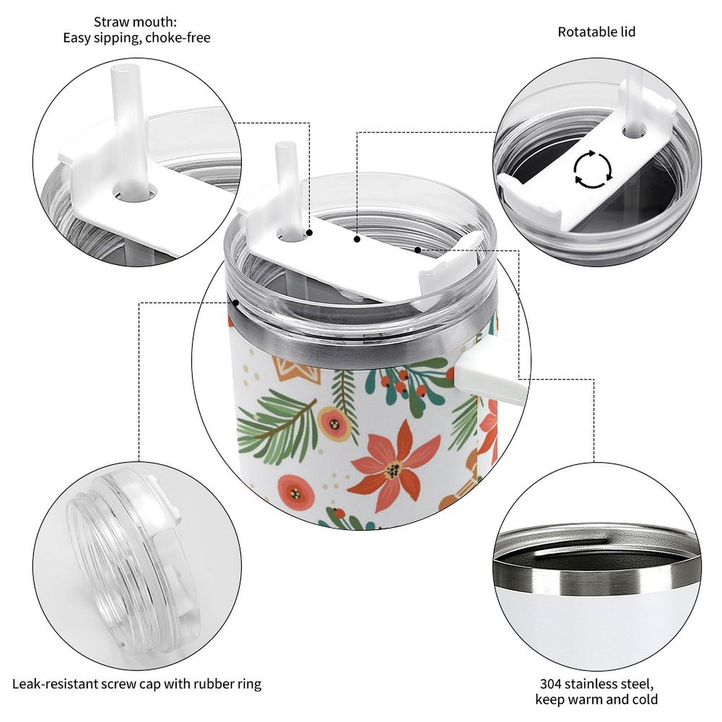 PHDT00022 POD US Local Tumbler 40 oz Large Capacity Car Cup Christmas