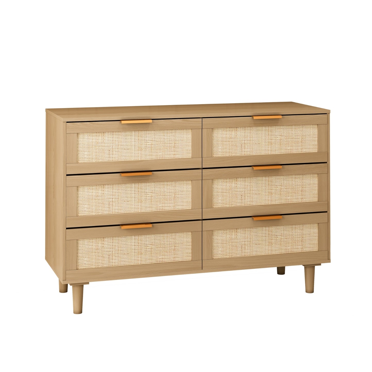US Local 6 Drawers Rattan Dresser Rattan Drawer, Bedroom,Living Room