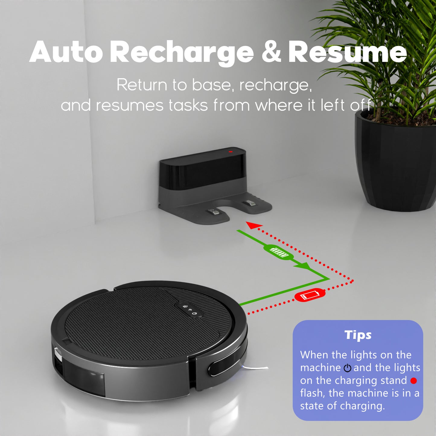 US Local Robot Vacuum And Mop, 3 In 1 Combo Cleaner For Home With Pet Hair And Hard Floor, 5000Pa Suction, 120 Mins Run Time,Self-Charging,Super Thin Body