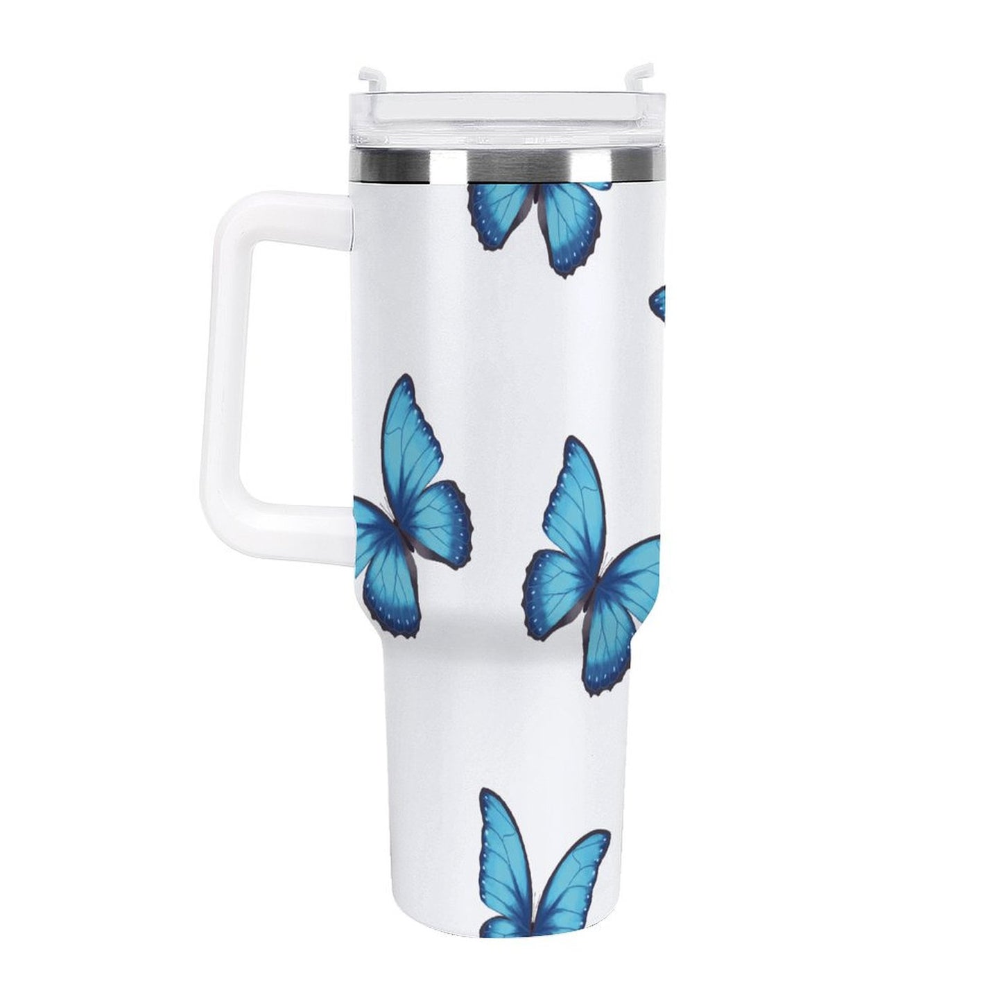 PHDT00489 POD US Local Tumbler 40oz Large Capacity Car Cup Blue Morpho Butterfly