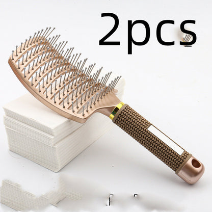 Large Curved Comb Hairbrush Boar Bristles Massage Comb Curly Hair Multifunctional Hair Brush