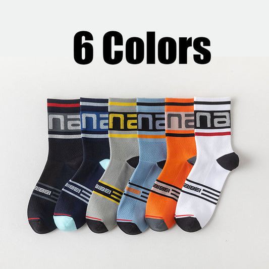 US Local 6 Pairs Men Athletic Socks Cushion Running Socks Performance Breathable Crew Socks Outdoor Sports Socks For Fitness Cycling
