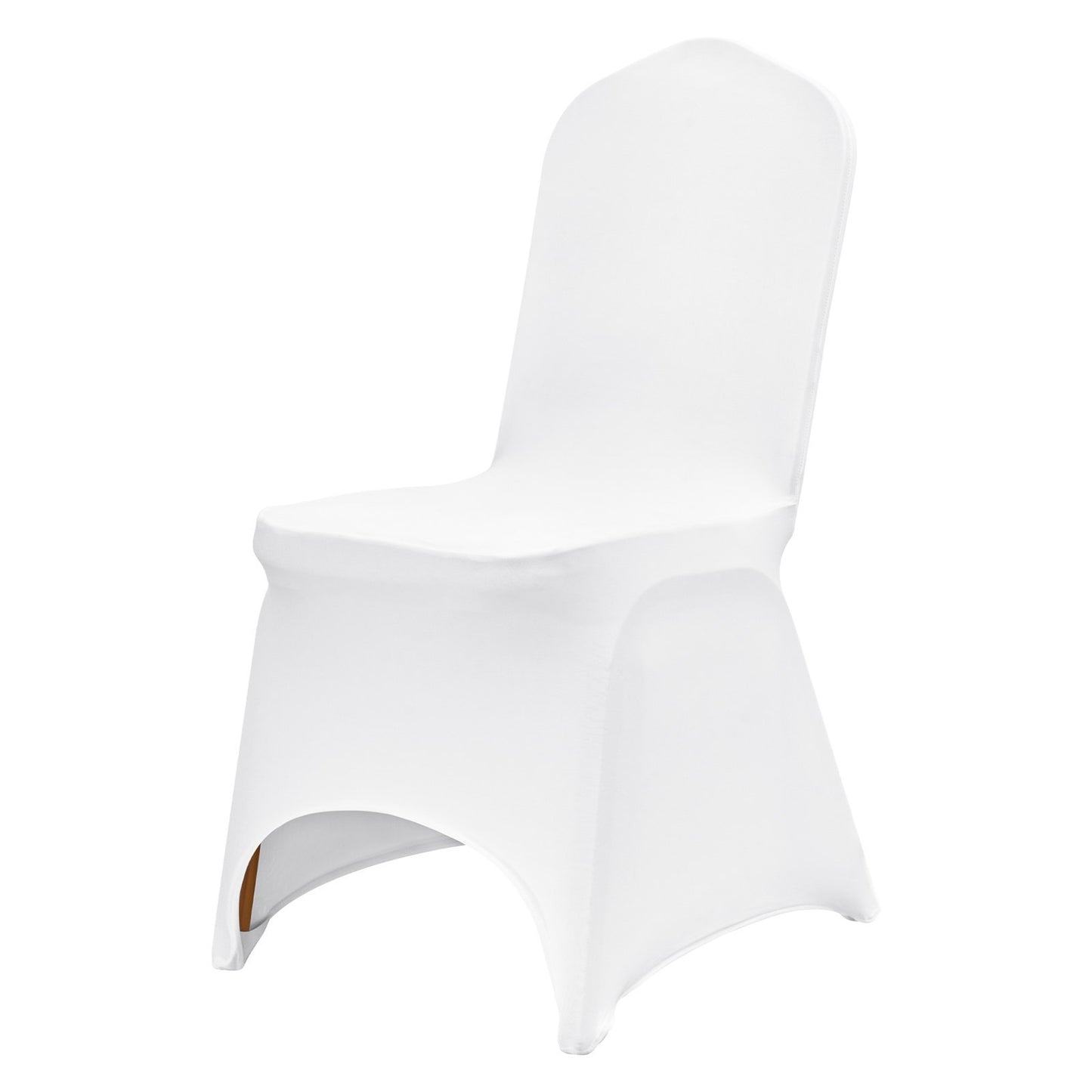 US Local VEVOR Stretch Spandex Folding Chair Covers, Universal Fitted Arched Front Cover, Removable Washable Protective Slipcovers, For Wedding, Holiday, Banquet, Party, Celebration, Dining  50PCS White