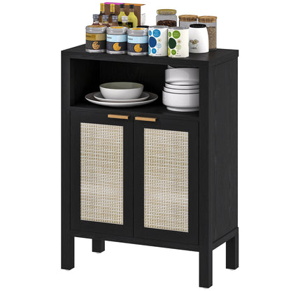 US Local Sideboard Buffet Cabinet With Storage, Modern Accent Cabinet With Adjustable Shelf, Coffee Bar Cabinet, Distressed Black
