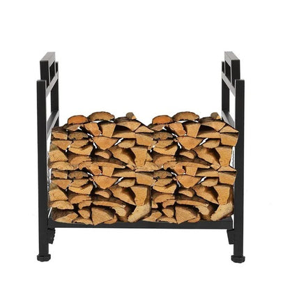 US Local Wrought Iron Log Rack, Firewood Storage Holder, Heavy Duty Log Bin, Fireside Log Carrier For Fireplace Stove Accessories Christmas Pattern