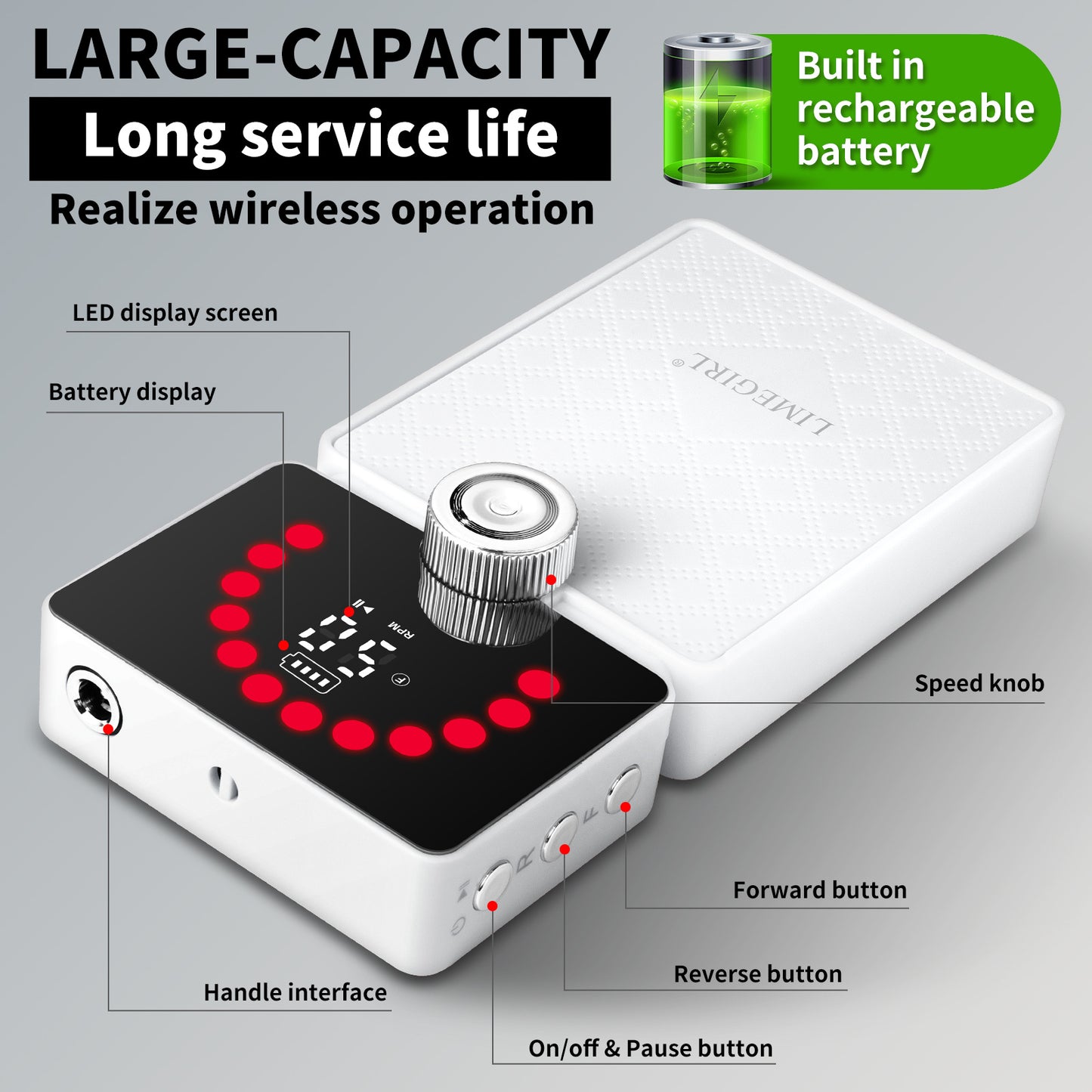 US Local Nail Drill, Portable Electric Nail File 50000RPM, Rechargeable Nail Drill Professional With Bits & Base, For Acrylic Gel Nails, E-File Machine, Manicure Polishing, For Salon Home