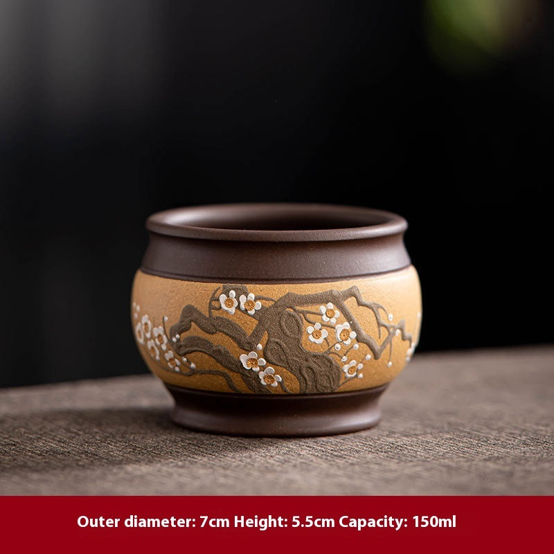 Yixing Purple Sand Pile Painting Personal Cup