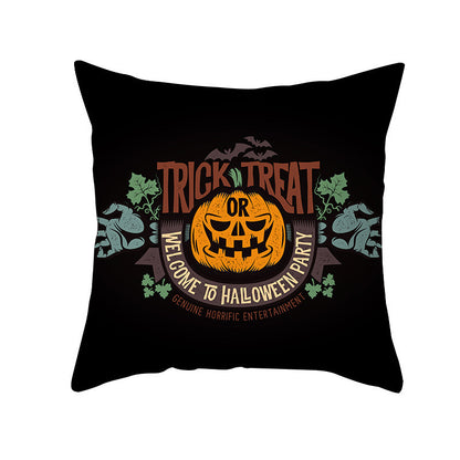 40 Style Halloween Pillowcase Pumpkin Letter Fly Velvet Pillow Cushion Cover