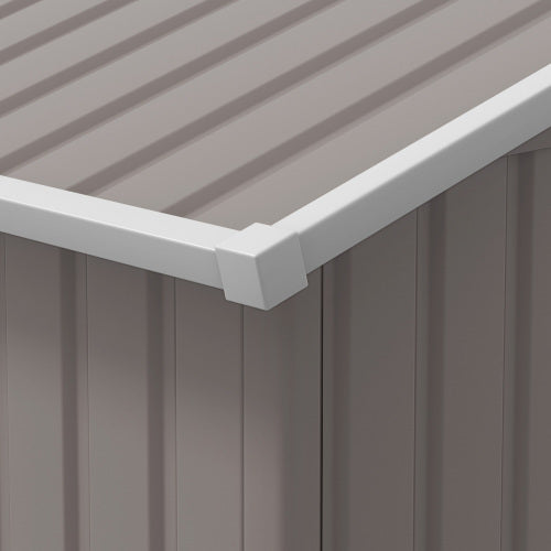 UK Local Outsunny 13 X 11ft Large Garden Shed, Mental Garden Storage Shed With Foundation Kit Ventilation & Doors, Light Grey