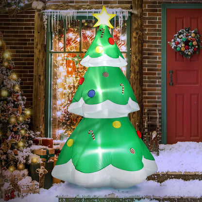 US Local 6.9ft Christmas Tree With 4 LED Light Bundles And Pocket Inflatable Decoration