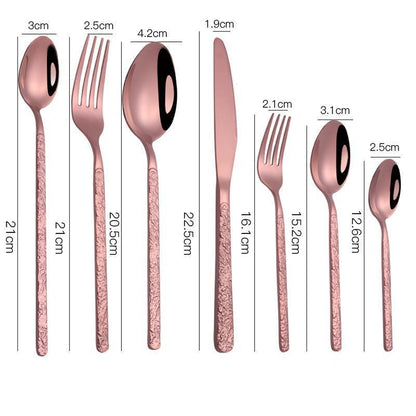 US Local Embossed Textured Handle Steak Cutlery Western Cutlery