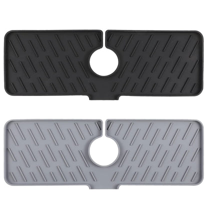 US Local Black-Grey Color Options -- 1Pc Silicone Faucet Mat Kitchen Sink Splash Guard Drain Mat Drying Pad Kitchen Mat Bathroom Drip Catcher