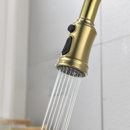 US Local Single Handle High  Pull Out Kitchen Faucet, Single-stage Stainless Steel Kitchen Sink Faucet, With Pull Down Spray