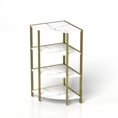 US Local 4-Tier Corner Open Shelf,Bookcase Freestanding Shelving Unit,Plant Stand Small Bookshelf For Living Room, Home Office, Kitchen, Small Space