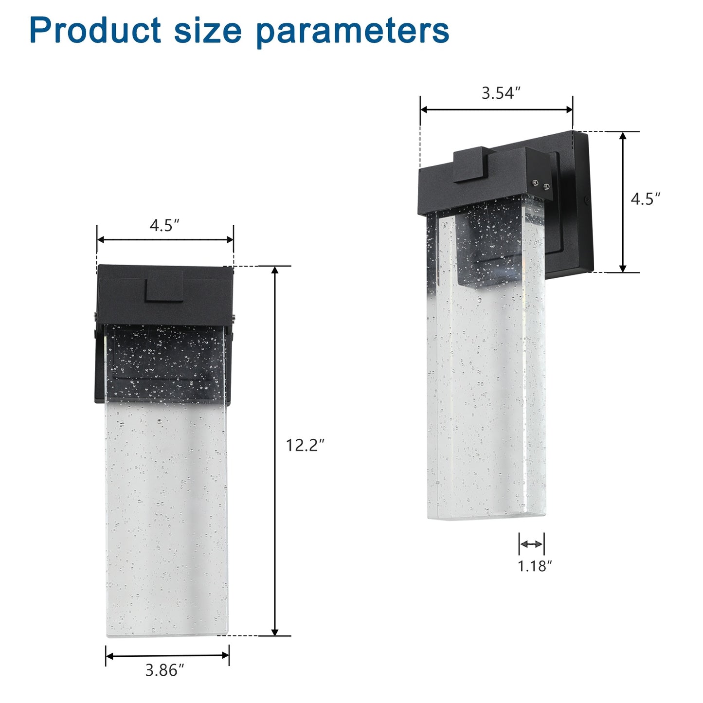 US Local Outdoor Waterproof Transparent LED Crystal Wall Lamp  2 Packs With Light Sense