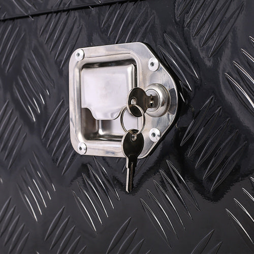 US Local 30inch Aluminum Tool Box,heavy Duty Truck Bed Tool Box,outdoor Trailer Pickup Storage Tool Box,RV Storage Organizer,underbody Box W  Lock Keys,black