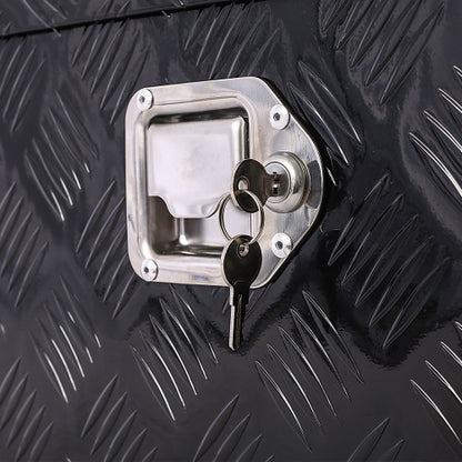 US Local 30inch Aluminum Tool Box,heavy Duty Truck Bed Tool Box,outdoor Trailer Pickup Storage Tool Box,RV Storage Organizer,underbody Box W  Lock Keys,black