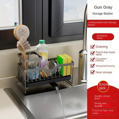 US Local Kitchen Household Wall-mounted Multifunctional Multi-layer Carbon Steel Cleaning Supplies Rack,Please Note That This Product Is Shipped By Yourself For The Average Shipping Cost