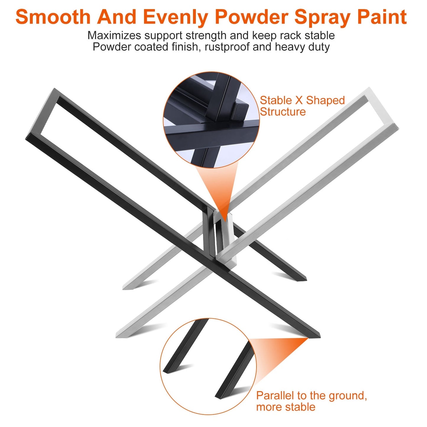 US Local 1 Pc Firewood Log Rack 220LBS Steel Wood Lumber Storage Stacking Rack X Shape Storage Holder For Fireplace Firepit