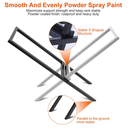 US Local 1 Pc Firewood Log Rack 220LBS Steel Wood Lumber Storage Stacking Rack X Shape Storage Holder For Fireplace Firepit