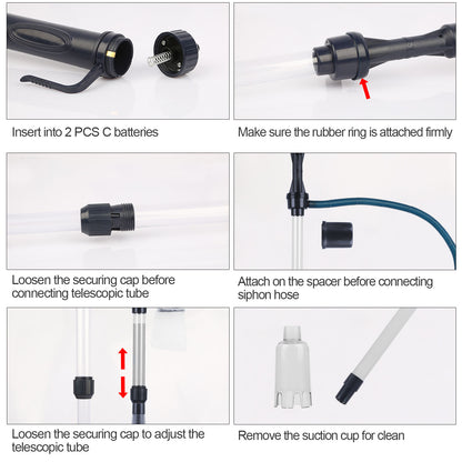 US Local Battery-Operated Aquarium Vacuum Gravel Cleaner