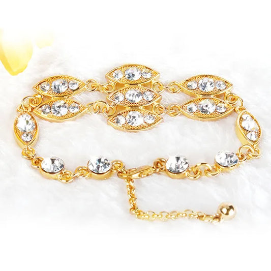 US Local Noble Burnished Gold Bling Rhinestone Bracelet