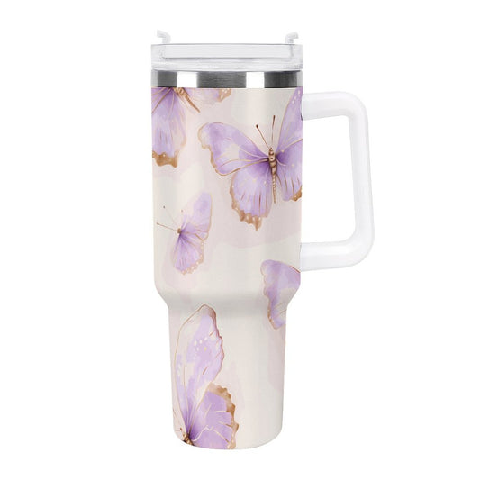 PHDT00496 POD US Local Tumbler 40oz Large Capacity Car Cup Butterfly, Romantic