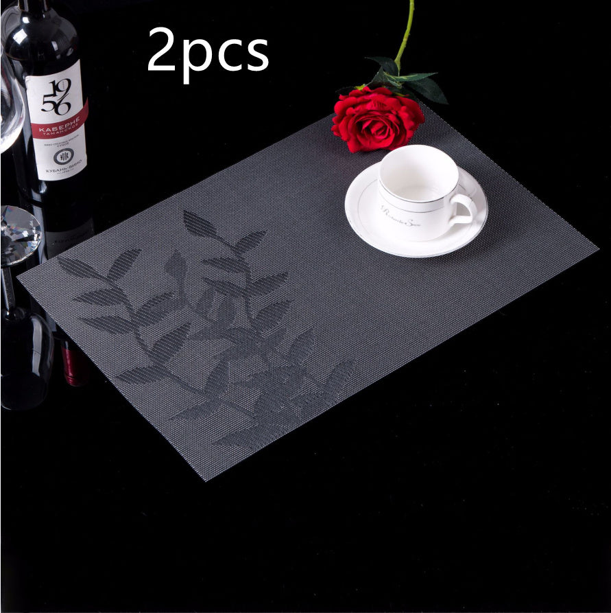 PVC Western-style Placemat Water Plants Leaves Insulation Placemat