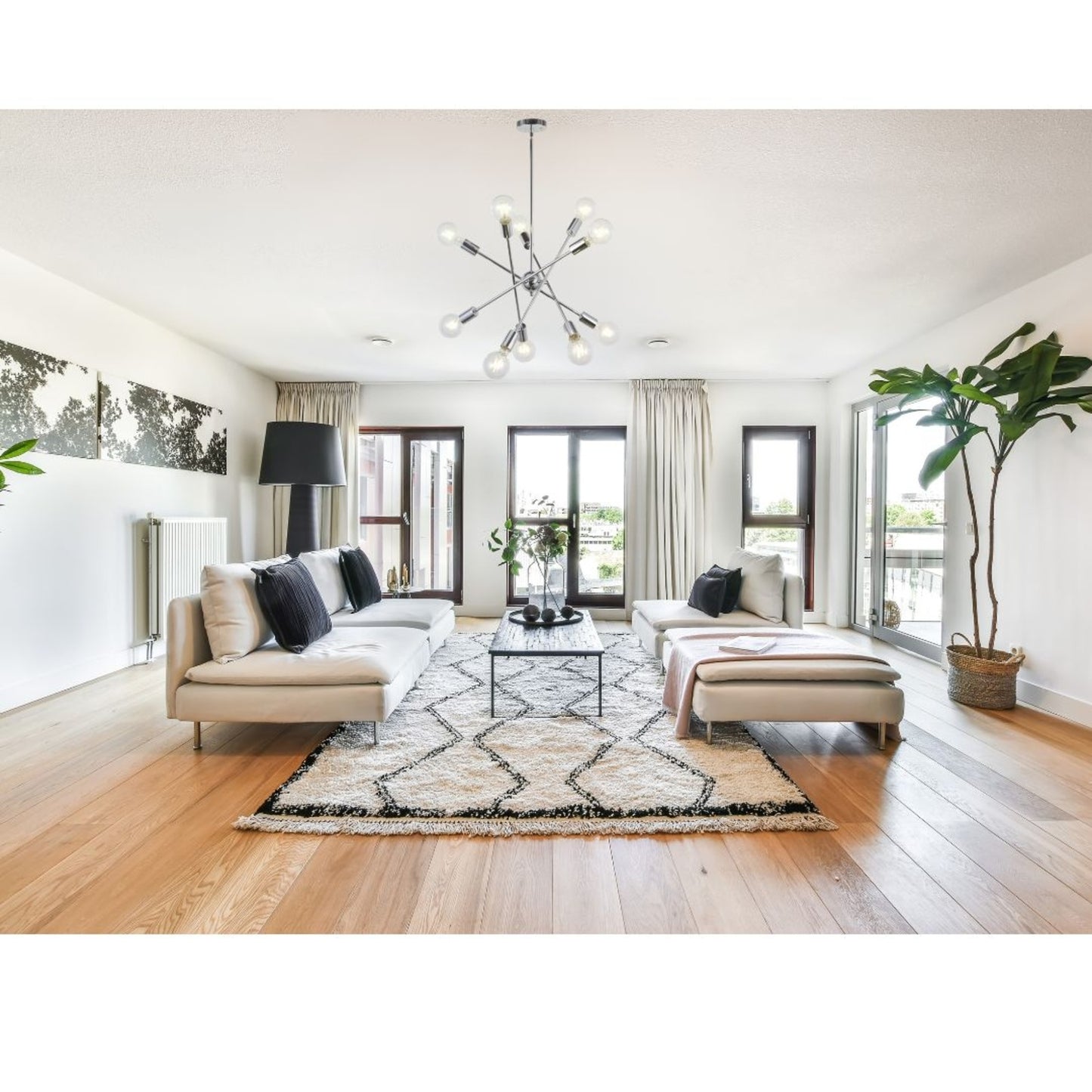 US Local Modern Sputnik Chandelier Lighting 10 Lights With Adjustable Arms Chrome Pendant Lighting